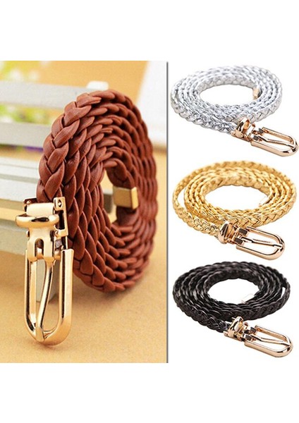 Lookloland Moda Pu Deri Kemer Kadın Bel Halat Ultra-Ince Dokuma Sapanlar Pin Toka Kemer Rahat Şeker Renkli Kemer (Yurt Dışından) modelleri