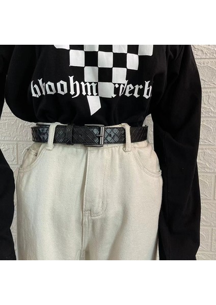 Moda Kemer Örgülü Kemerler Kadın Erkek Pin Toka Dokuma Streç Bel Kayışı Kot Için Eşkenar Dörtgen Doku Rahat Kemer S3184 (Yurt Dışından) modelleri