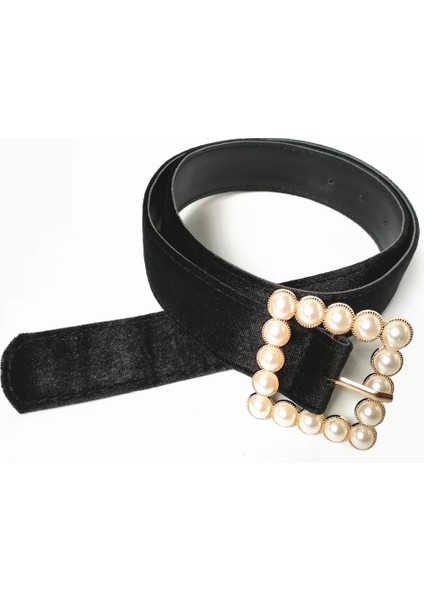 Lookloland Moda Trendy Kırmızı Kadife Inci Düğme Kadın Kemer Inci Toka Flanel Kayısı Kuşak Kızlar Için Lüks Elbise Ceinture (Yurt Dışından) fiyatları