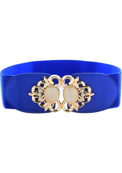 Moda Metal Toka Sahte Opal Kakma Elastik Kemer Kadın Elbise Kanat Kemer (Yurt Dışından)