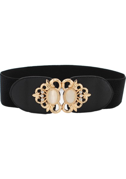 Moda Metal Toka Sahte Opal Kakma Elastik Kemer Kadın Elbise Kanat Kemer (Yurt Dışından) modelleri
