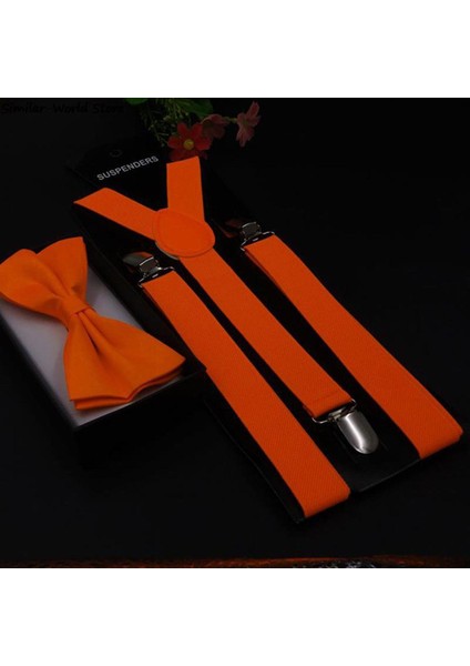 Yetişkin 3 Klipsli Y Geri Elastik Jartiyer Bowties Set Askı Parantez Boyun Bağları Sarıcı Kemer Kayışı Kadın Erkek (Yurt Dışından)