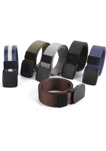 Düz Renk Plastik Toka Erkek Kemerler Uzun Kadın Kemer Erkek Ordu Taktik Uni Naylon Kanvas Kemerler Kadınlar Için Ayarlanabilir Askı (Yurt Dışından)