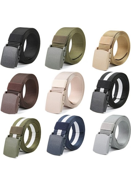 Düz Renk Plastik Toka Erkek Kemerler Uzun Kadın Kemer Erkek Ordu Taktik Uni Naylon Kanvas Kemerler Kadınlar Için Ayarlanabilir Askı (Yurt Dışından) modelleri