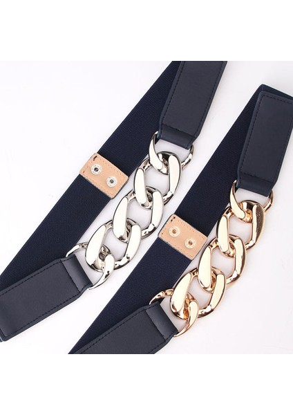 Punk Kadın Elastik Geniş Kemerler Gümüş Altın Zincir Pu Kalın Zincir Bel Kemerli Elbise Ceket Kazak Dekoratif Kemer Kadın (Yurt Dışından) modelleri