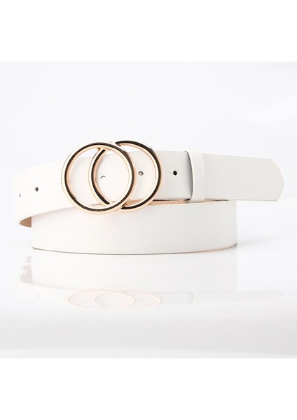 Yeni Çift Halka Pu Kemer Kadın Moda Altın Alaşımlı Toka Pin Tokalı Kemerler Kadın Elbisesi Kot Kemer 2022 (Yurt Dışından)