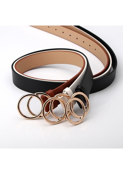 Yeni Çift Halka Pu Kemer Kadın Moda Altın Alaşımlı Toka Pin Tokalı Kemerler Kadın Elbisesi Kot Kemer 2022 (Yurt Dışından) fırsatları