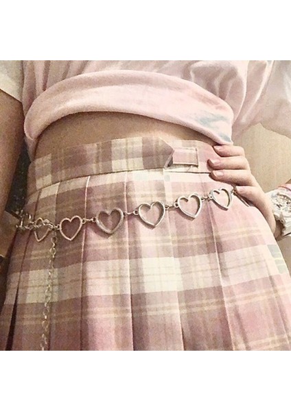 2021 Trendy Yeni 90'lar Vintage Flaş Matkap Kalp Bel Zinciri Sevimli Bling Bling Gece Kulübü Disko Kemer Taklidi Kalpten Kalbe Kemerler (Yurt Dışından) fiyatları