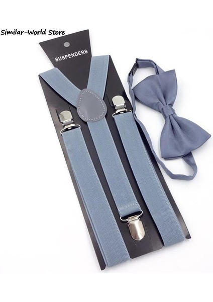 Yetişkin 3 Klipsli Y Geri Elastik Jartiyer Bowties Set Askı Parantez Boyun Bağları Sarıcı Kemer Kayışı Kadın Erkek (Yurt Dışından) fiyatları
