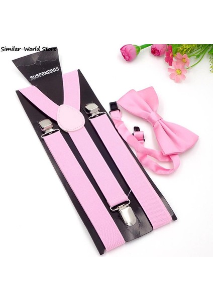 Yetişkin 3 Klipsli Y Geri Elastik Jartiyer Bowties Set Askı Parantez Boyun Bağları Sarıcı Kemer Kayışı Kadın Erkek (Yurt Dışından) modelleri