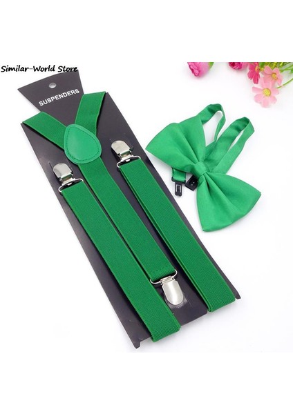 Yetişkin 3 Klipsli Y Geri Elastik Jartiyer Bowties Set Askı Parantez Boyun Bağları Sarıcı Kemer Kayışı Kadın Erkek (Yurt Dışından) fırsatları