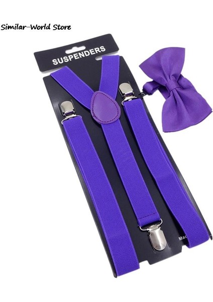 Yetişkin 3 Klipsli Y Geri Elastik Jartiyer Bowties Set Askı Parantez Boyun Bağları Sarıcı Kemer Kayışı Kadın Erkek (Yurt Dışından) indirimleri