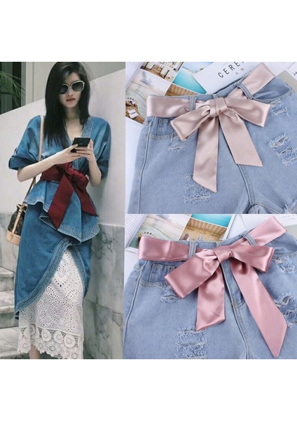 2019 Moda Geniş Bel Kumaş Kemerler Kadınlar Için Basit Bayanlar Ipek Eşarp Katı Şerit Düğüm Halat Elbise Aksesuarları Için (Yurt Dışından) modelleri