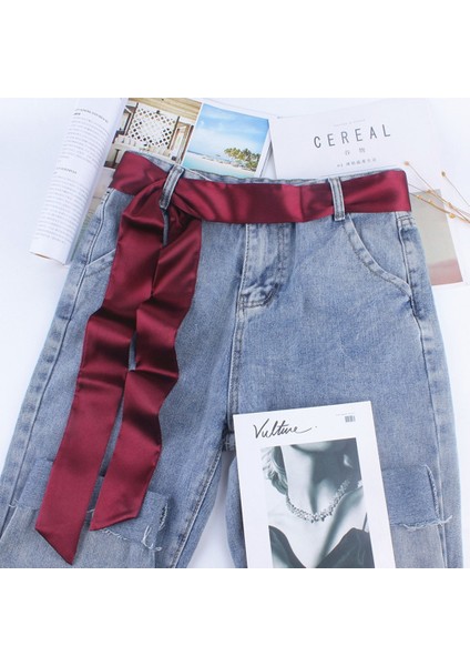 2019 Moda Geniş Bel Kumaş Kemerler Kadınlar Için Basit Bayanlar Ipek Eşarp Katı Şerit Düğüm Halat Elbise Aksesuarları Için (Yurt Dışından) fırsatları