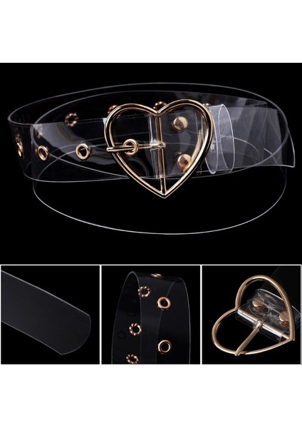 Moda Kadın Şeffaf Geniş Kemer Pimi Kemer Tokası Görünmez Şeffaf Bel Kemeri Bayan Kızlar Günlük Takım Elbise Pantalonları Dekor Kemer (Yurt Dışından) fırsatları