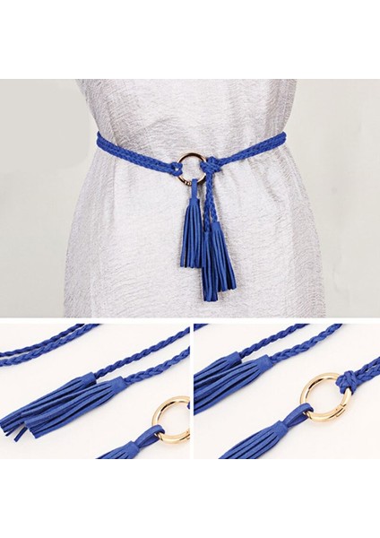 Moda Kadın Düz Renk Örgülü Püskül Kemer Bohemian Kızlar Ince Bel Halat Örgü Kemerler Elbise Kemerleri Kemer Aksesuarları (Yurt Dışından) modelleri