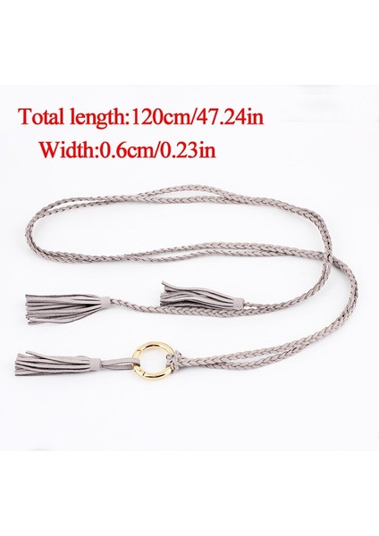 Moda Kadın Düz Renk Örgülü Püskül Kemer Bohemian Kızlar Ince Bel Halat Örgü Kemerler Elbise Kemerleri Kemer Aksesuarları (Yurt Dışından) indirimleri