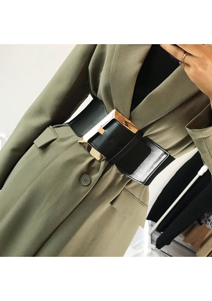 Lookloland Moda Korse Kemer Artı Boyutu Kemerler Kadınlar Için Bel Elastik Kuşak Siyah Geniş Streç Büyük Elbise Kemeri 2022 Ceinture Femme (Yurt Dışından)