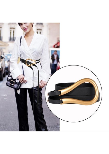 Kadın Kemeri Ins Tarzı Avrupa ve Amerikan Moda At Nalı Toka Dekorasyon Gömlek Bel Mühür Kazak Takım Elbise Lüks Kemer (Yurt Dışından) fırsatları