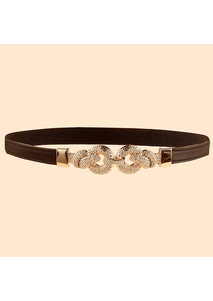 Yaz Ince Kemer Kadın Moda Elbise Elbise Altın Toka Süslemeleri Elastik Kemer Lüks Marka Kemerler Bayanlar Ceinture Femme Riem (Yurt Dışından)