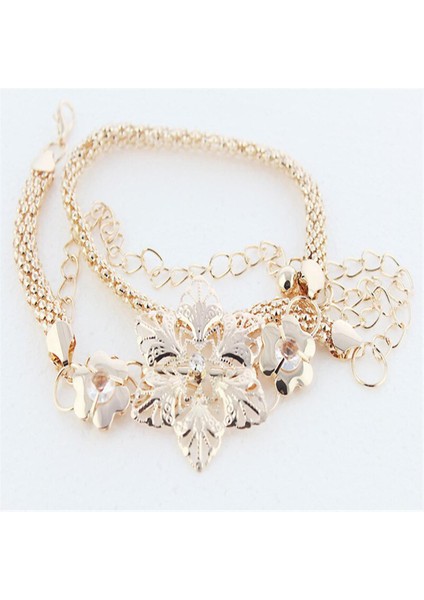 Kadın Tasarımcı Çiçekler Altın Bel Zincir Kemer Kadın Elbise Metal Altın Güneş Kemeri Moda Bayanlar Lüks Kemerler 2022 Yeni (Yurt Dışından)