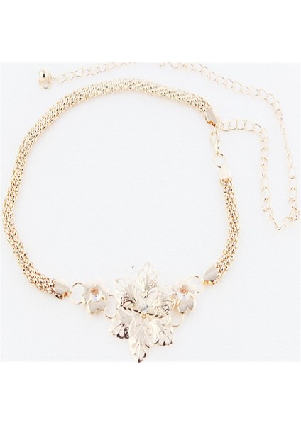 Kadın Tasarımcı Çiçekler Altın Bel Zincir Kemer Kadın Elbise Metal Altın Güneş Kemeri Moda Bayanlar Lüks Kemerler 2022 Yeni (Yurt Dışından) fırsatları