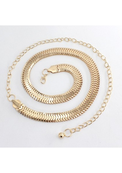 2020 Yeni Kadın Moda Kemer Kalça Yüksek Bel Altın Dar Metal Zincir Tıknaz Saçaklar (Yurt Dışından) fırsatları