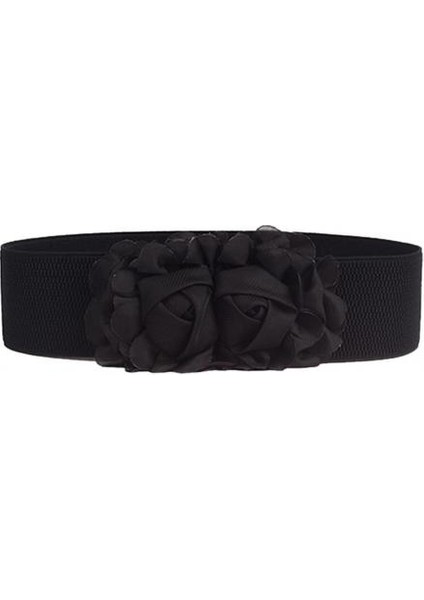 2022 Gül Kemerler Kadınlar Için Bel Kemeri Çift Çiçek Geniş Elastik Bel Kemeri Bayan Elbise Dekorasyon Bel Kemeri Ремень Cinturones (Yurt Dışından)