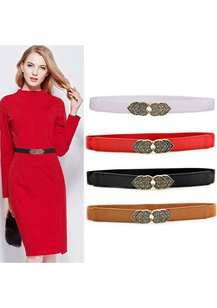 Lookloland 66 Stil Kadın Moda Alaşım Toka Elastik Kuşak Bayanlar Kore Tarzı Rüzgarlık Geniş Kemer Tüm Maç Elbise Resmi Kemer (Yurt Dışından) fiyatları