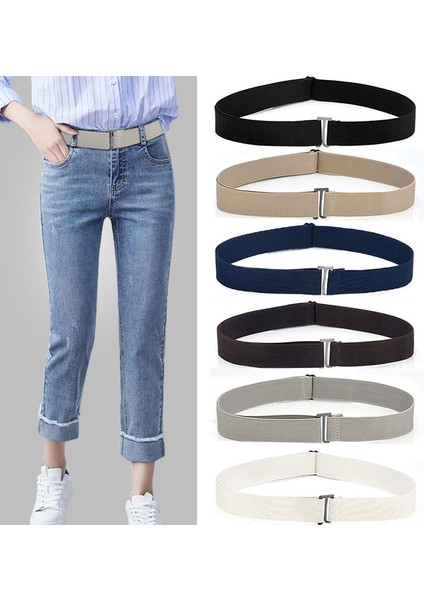 Kadınlar Ayarlanabilir Boyutu Elastik Bant Streç Bel Kemeri Düz Toka Kot Pantolon Kemer Kadın Düz Renk Yumuşak Görünmez Ince Kemerler (Yurt Dışından) modelleri