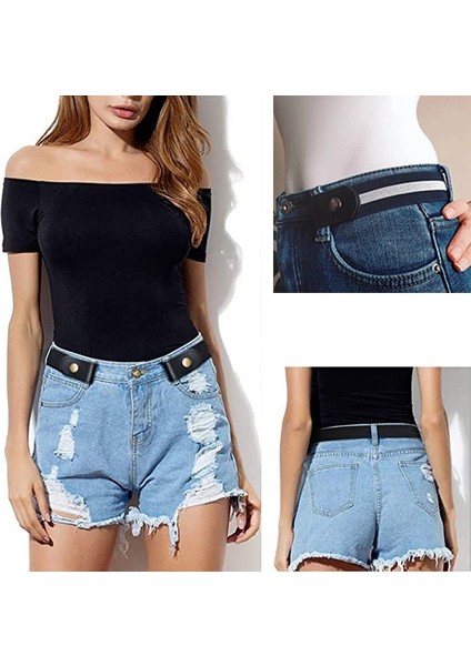 Evrensel 1 Inç Hiçbir Toka Streç Elastik Bel Tokasız Kemerler Jean Pantolon Elbiseler Kadın Erkek Kemer (Yurt Dışından) fırsatları