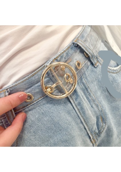 Kadın Kemerleri Moda Tasarım Altın Metal Yuvarlak Toka Kemer Pantolon Plastik Pvc Kayış Şeffaf Şeffaf Bel Bantları Kadın Kot (Yurt Dışından) fiyatları