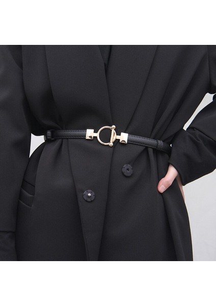 Kadın Moda Ince Kemer Metal Basit Kanca Toka Bel Kayışı Ayarlanabilir Kemer Pantolon Kazak Elbise Dekorasyon Kemer (Yurt Dışından)