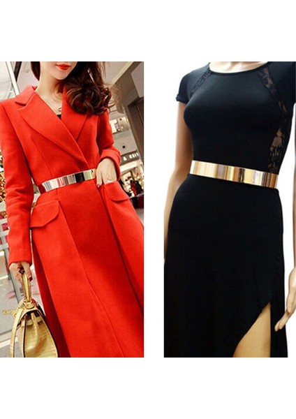 Lookloland Moda Vintage Lüks Tasarımcı Metal Altın Kemer Kadın Ayarlanabilir Bel Kemeri Metalik Bling Plaka Bayan Basit Kemerler Hediyeler (Yurt Dışından) fiyatları
