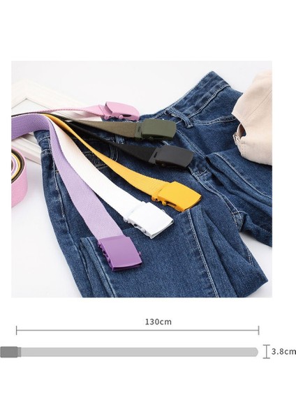 Trendy Moda Kemerler Kanvas Rahat Vahşi Dokuma Kemer Kanvas Kemer Erkek ve Kadın Kemerleri Gençlik Öğrenci Metal Olmadan Otomatik Toka (Yurt Dışından) fırsatları