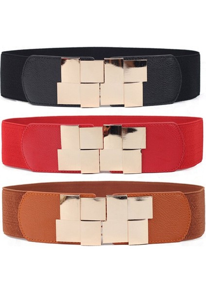 Kadın Geniş Kemer Kemer Çok Renkli Kare Tokalı Elbise Dekoratif Kemer Kadın Ince Elastik Kemer Yenı (Yurt Dışından) fiyatları