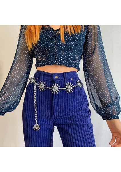 Lookloland Gotik Bel Altın Zincir Kemer Kadın Harajuku Koyu Güneş Kolye Gümüş Zincir Kemer Vintage Punk Rock Aksesuarları Kemer Streetwear (Yurt Dışından) indirimleri