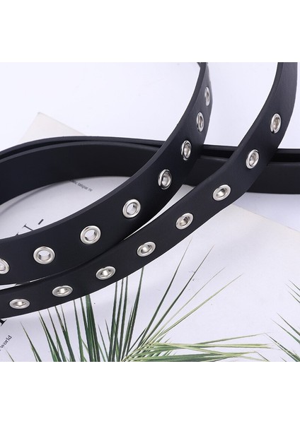 Kadın Zincir Kemer Punk Tarzı Pu Deri Kemer Kot Gümüş Perçin Genç Öğrenci Moda Kemer (Yurt Dışından) fırsatları