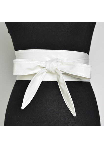 Papyon Kemer Bel Kuşak Kadın Dantel Up Kemer Yeni Ilmek Kemerler Daha Uzun Geniş Bağlama Kemer Bağları Yay Bayan Elbise (Yurt Dışından)