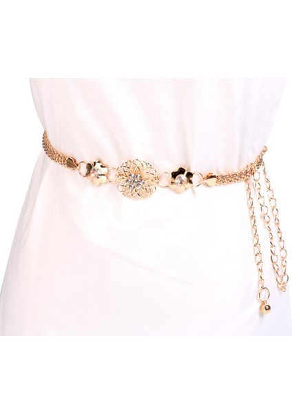 Bel Zinciri Moda Zarif Rhinestone Kemer Kadın Kızlar Için, Ayarlanabilir Altın Toka Vücut Zincir Elbise Kemeri (Yurt Dışından) modelleri