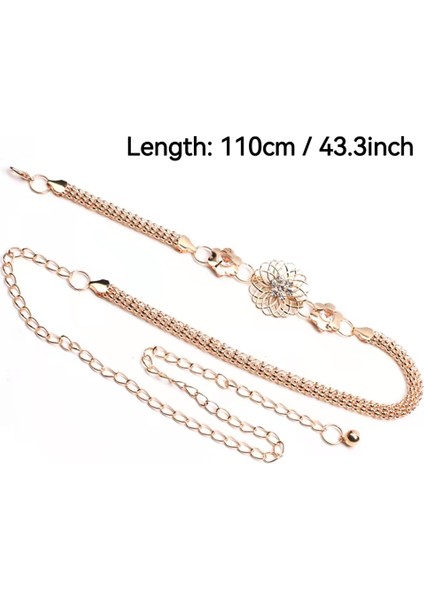 Bel Zinciri Moda Zarif Rhinestone Kemer Kadın Kızlar Için, Ayarlanabilir Altın Toka Vücut Zincir Elbise Kemeri (Yurt Dışından) fırsatları