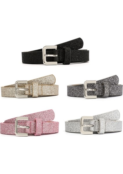 Lüks Tasarımcı Moda Parlak Pul Kadın Kemer Pu Floresan Alaşım Düğme Ince Kemerler Kot Elbise Pantolon Rahat Kemer (Yurt Dışından) modelleri