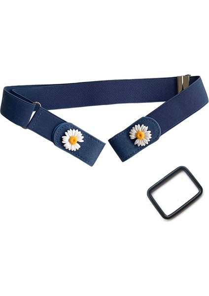 Kadın Kemer Mavi Elastik Kemer Toka Olmadan Kadınlar/erkekler Için Çiçekler Ayarlanabilir Streç Bant Kot Aksesuarları Ceinture Femme (Yurt Dışından) modelleri