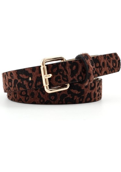 Olome Vintage Hayvan Leopar Deri Kemer Kadın Siyah Beyaz Altın Toka Kadın Bel Kot Çita Kemerler (Yurt Dışından) modelleri