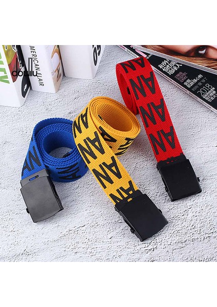 115 cm An Baskı Nötr Naylon Kanvas Kemer Otomatik Toka Öğrenci Kemeri Yeni Renk Hem Erkek Hem De Kadın Kemerleri (Yurt Dışından) modelleri