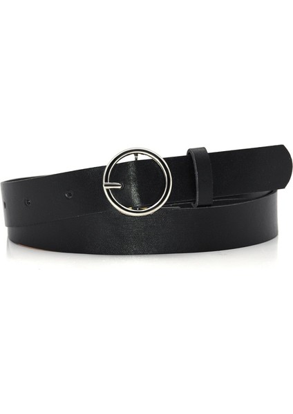 Yeni Klasik Retro Moda Tüm Maç Deri Hafif Vücut Yuvarlak Toka Basit Daire Pin Kemerler Kadınlar Için Moda Kot Kadın (Yurt Dışından) fırsatları