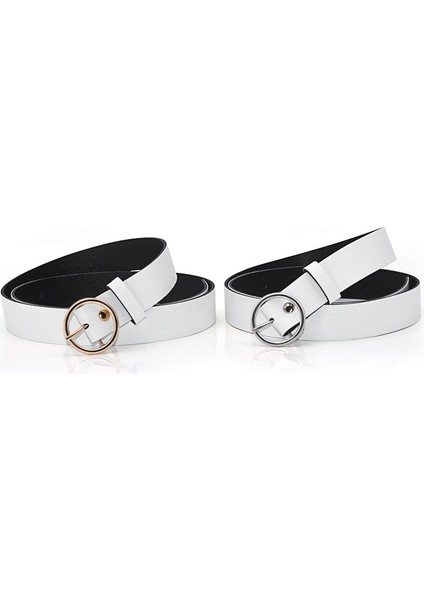 Yeni Klasik Retro Moda Tüm Maç Deri Hafif Vücut Yuvarlak Toka Basit Daire Pin Kemerler Kadınlar Için Moda Kot Kadın (Yurt Dışından) indirimleri