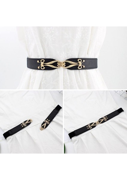 Altın Toka Ince Kemerler Kadınlar Için Vintage Ilkbahar Yaz Elastik Bel Kemeri Moda Elbise Dekoratif Kemer (Yurt Dışından) fırsatları