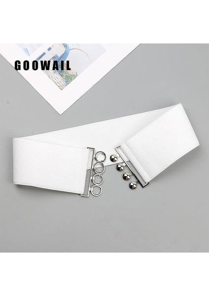 7.5 cm Geniş Kemer Kadın Basit Stil Elastik Bant Orijinal Toka Tasarım Kemer Elbiseler Bayanlar Streç Beyaz Bel Cinch (Yurt Dışından) modelleri