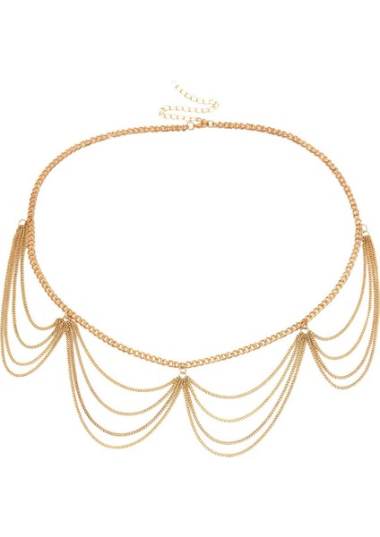 Yeni Bel Kemerleri Kadınlar Için Kemerler Için Artı Boyutu Elbiseler Için Kemer Zinciri Dekoratif Kemer Vücut Uzun Püskül Bel Zincir Kemer (Yurt Dışından)